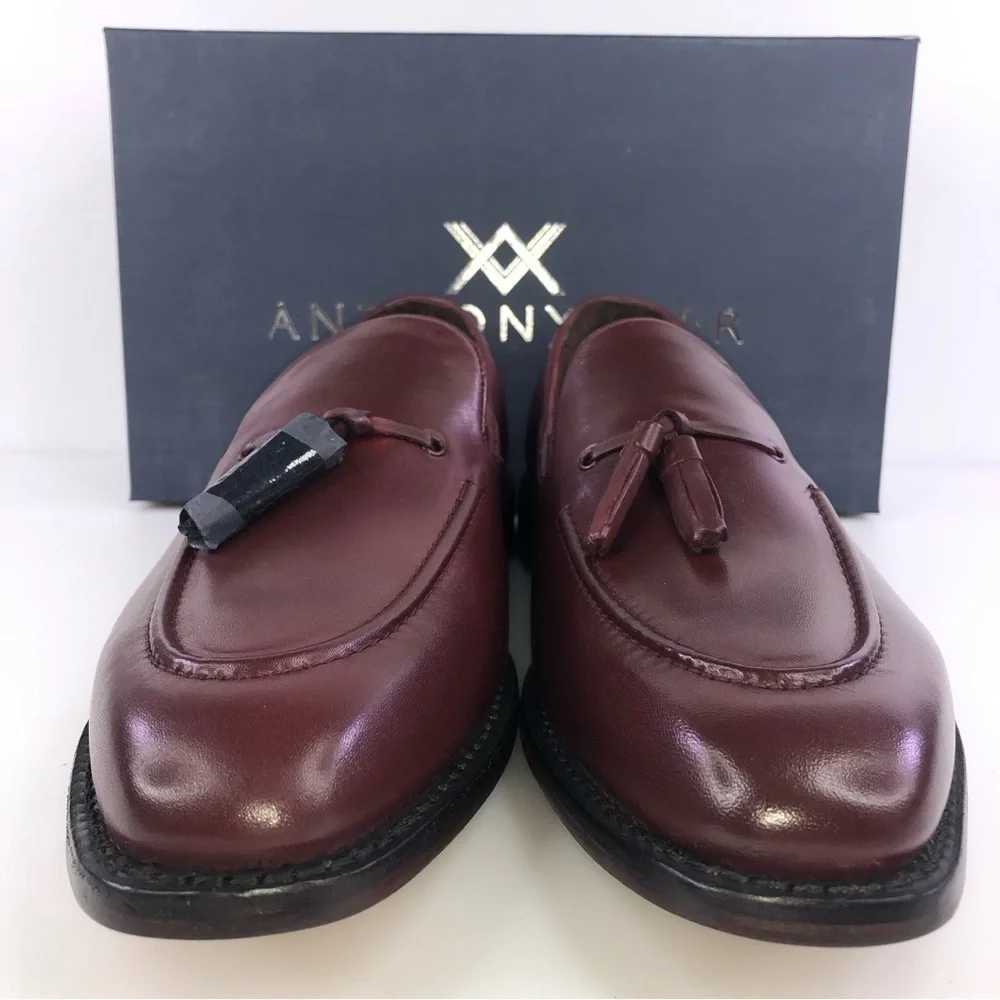 Anthony Veer Kennedy Tassel Loafer Shoes Size 11D Burgundy